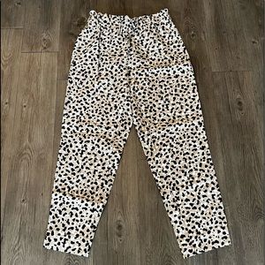 Ann Taylor Elastic Waist Ankle Pant Dot/Animal Print